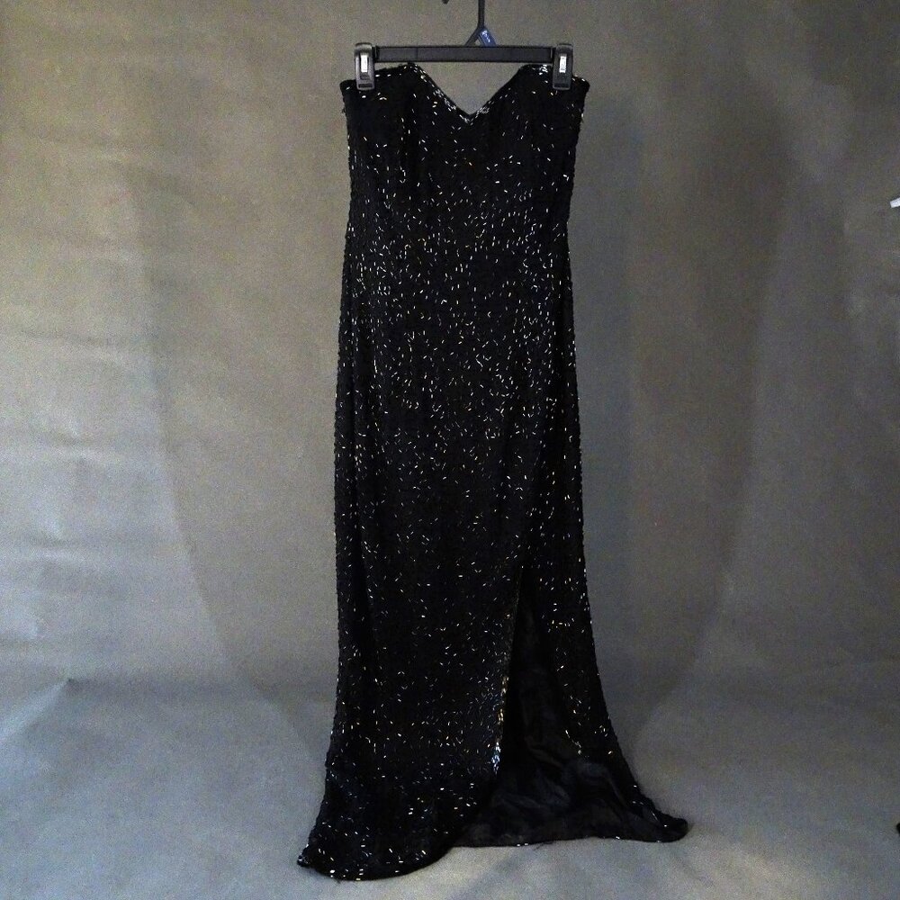 Morgan Taylor Evening Black Sparkly Beaded Dress